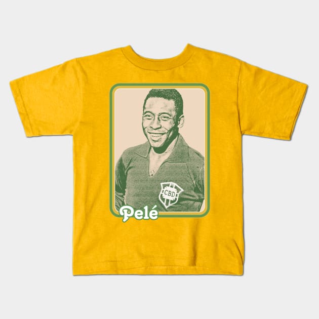 Pelé // Retro Soccer Fan Gift Design Kids T-Shirt by DankFutura